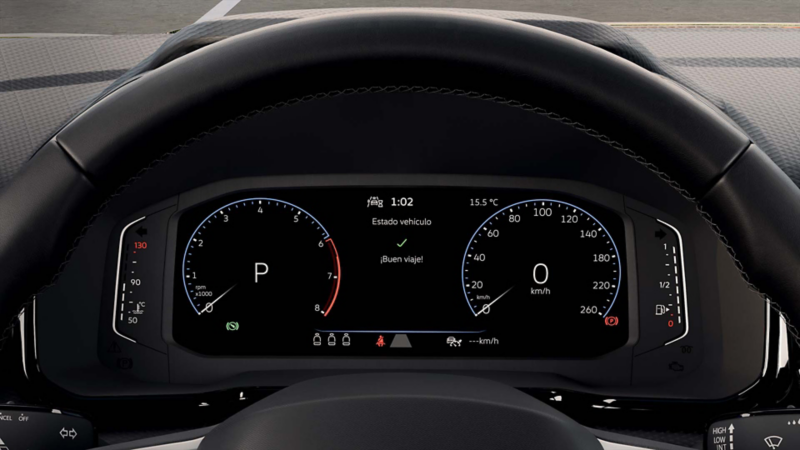 VW Tera. Volkswagen Digital Cockpit muestra velocímetro y tacómetro. 