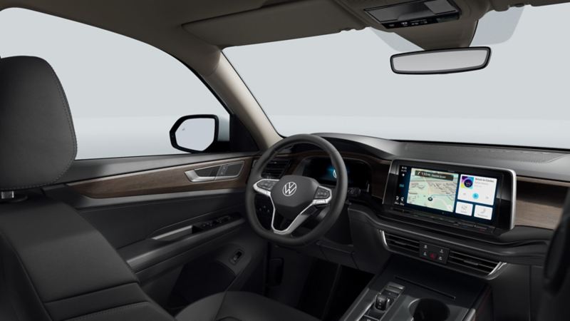 Interior de Volkswagen Teramont Trendline, edición 2024.