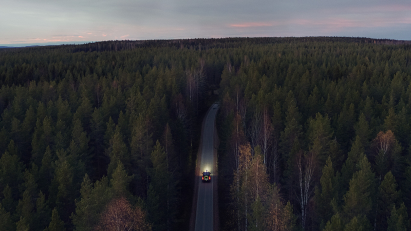 Volkswagen Caddy Maxi i skogslandskap