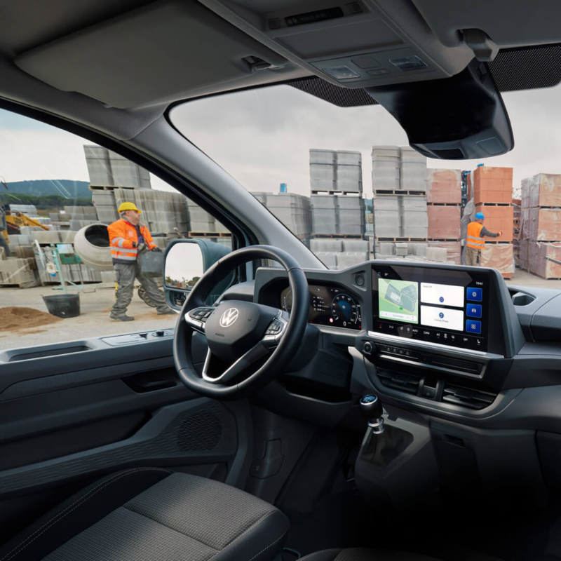 Espacio interior de la cabina de carga de VW Transporter