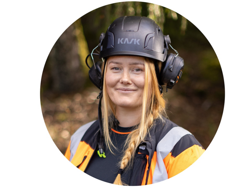 Porträtt av arboristen Victoria Carstens