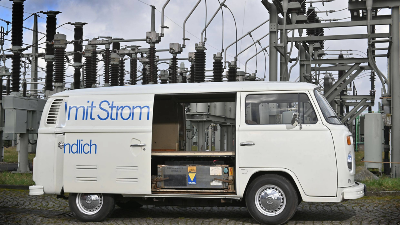Batteriet i den elektriska skåpbilen T2 från 1972
