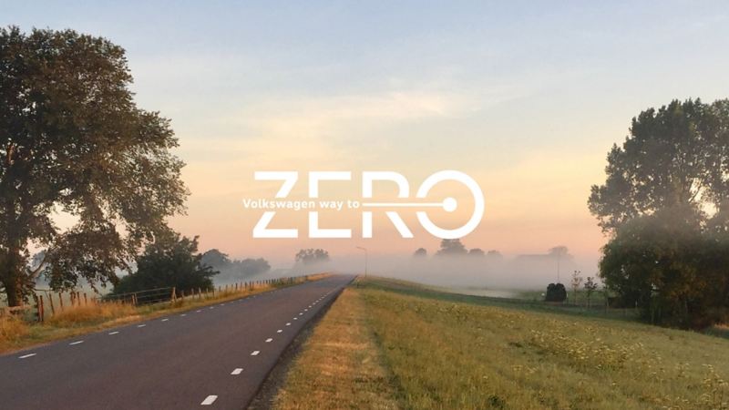 Volkswagen Way to Zero logo på landskap