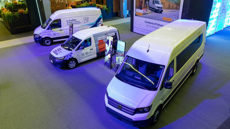 Modelos exhibidos de Volkswagen durante la expo de transporte y comercio ANPACT