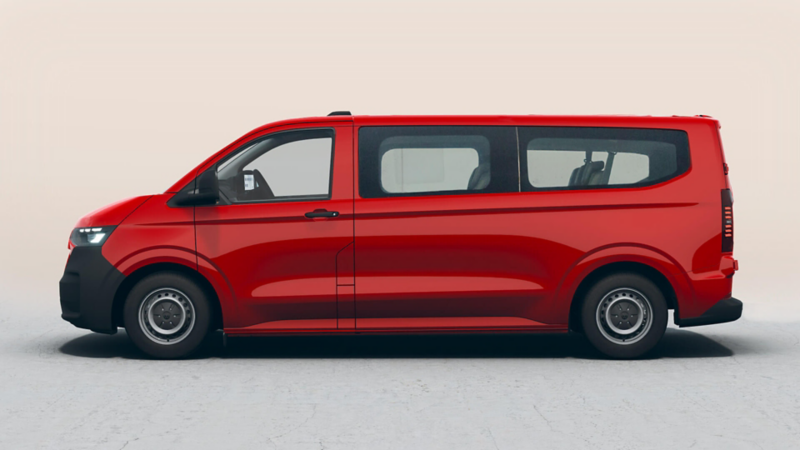 Nuevo Volkswagen Transporter Pasajeros en color Rojo