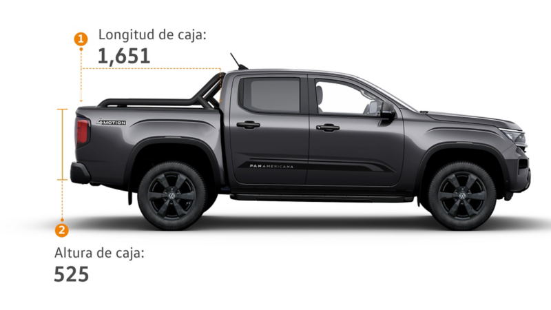 ALtura zona de carga Amarok V6 versiones Panamericana y Aventura