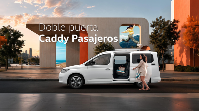 La doble puerta de Caddy Pasajeros facilita el ascenso o descenso de los pasajeros
