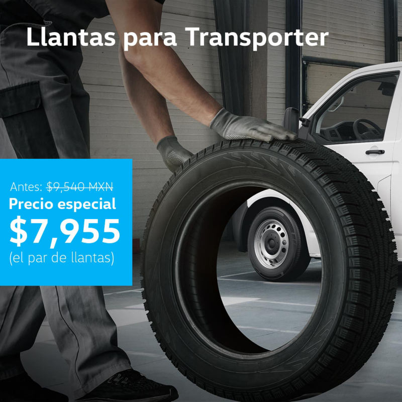 Aprovecha el precio especial en llantas para Transporter a un precio especial de $4,428 MXN