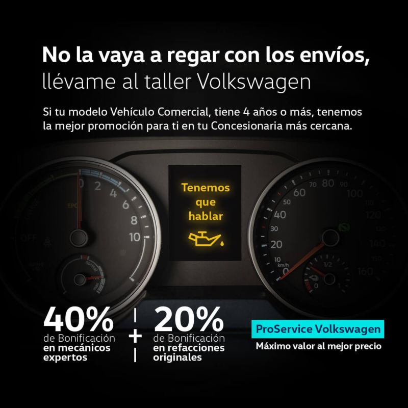 40% de bonificación en mecánicos expertos VW Vehículos Comerciales