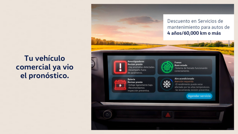 Descuento en Servicios de mantenimiento para autos de 4 años/60,000 km o más				