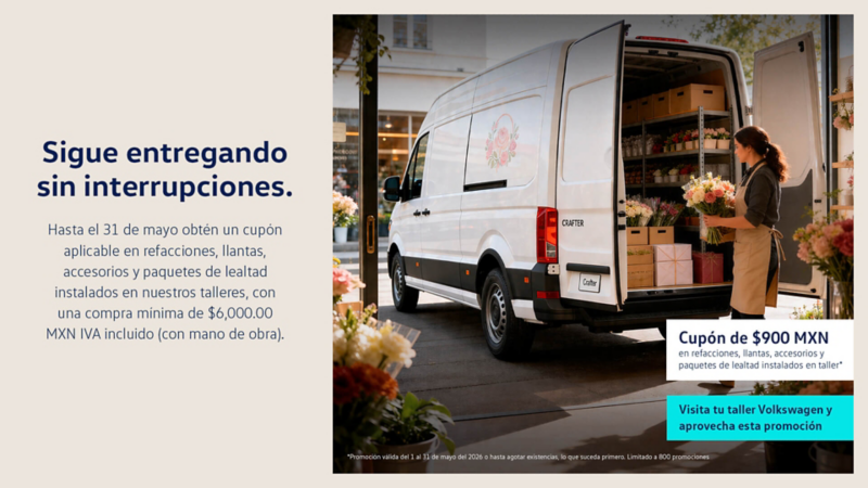 Aprovecha el cupón de $900 MXN en refacciones, llantas, accesorios y paquetes de lealtad instalados en taller