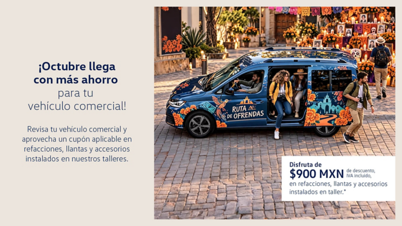Aprovecha el cupón de $1,500 MXN en refacciones, llantas y accesorios instalados en taller