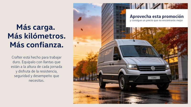 Precio especial en 2 llantas para camioneta VW Crafter
