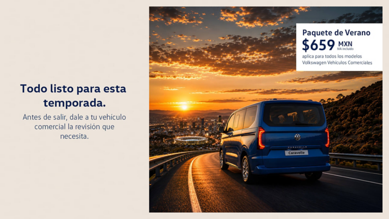 Obtén tu paquete de verano para tu Vehículo Comercial Volkswagen
