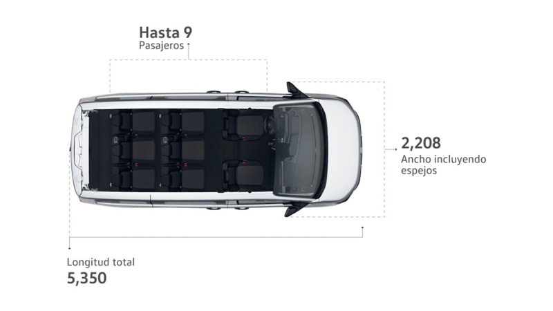 Capacidad pasajeros Transporter Pasajeros