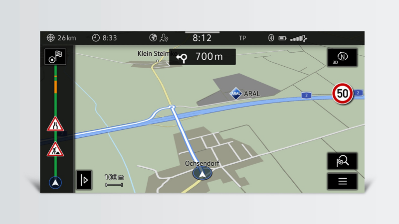 Les affichages d’un système de navigation.
