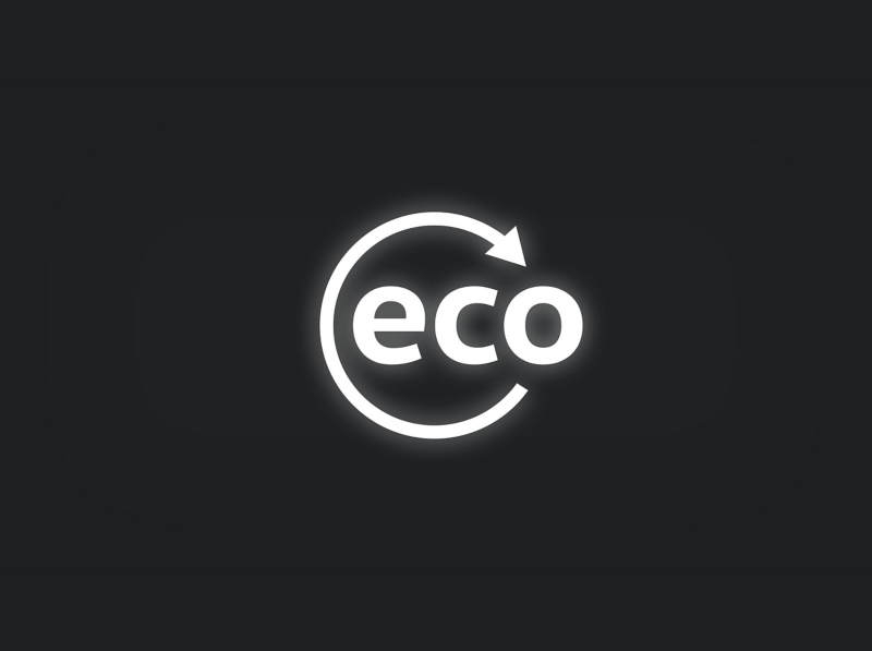 White economical (eco) mode light