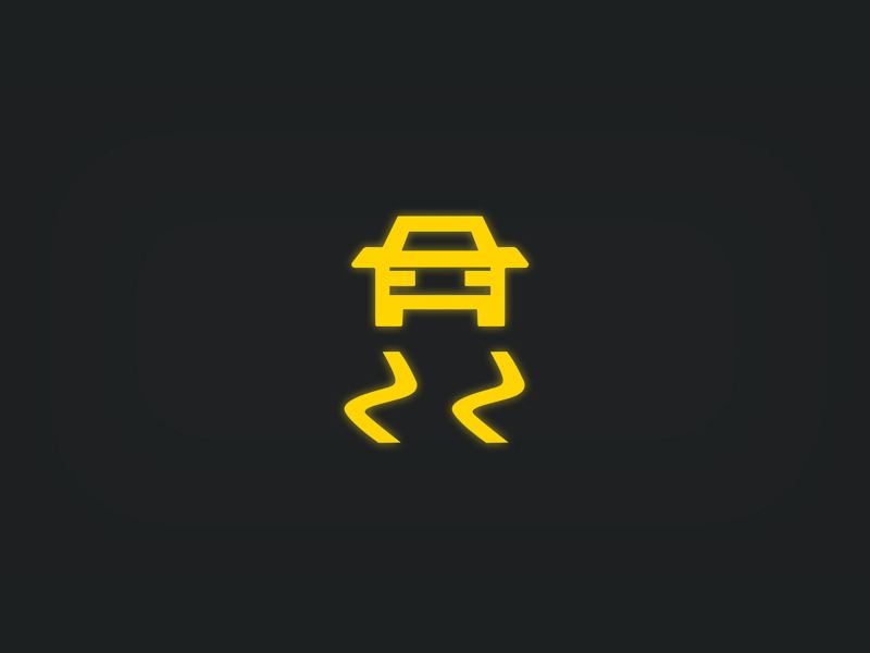 Yellow electronic stability programme light