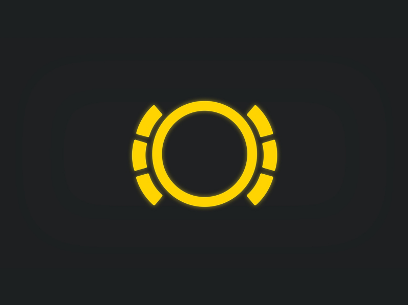 Yellow brake pad monitoring light
