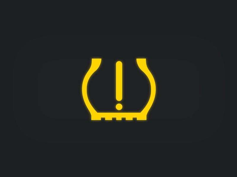 Yellow tyre pressure light