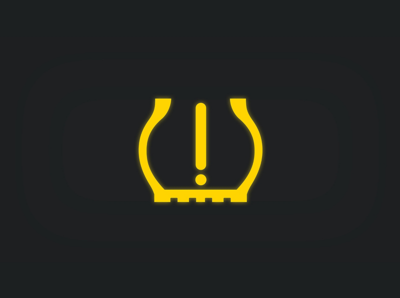 Yellow tyre pressure light