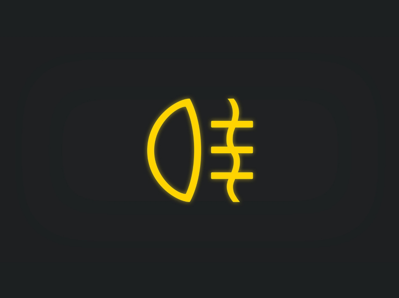 Yellow rear fog light