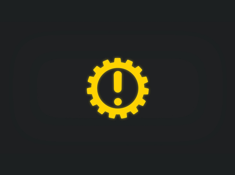 Yellow gear box fault light