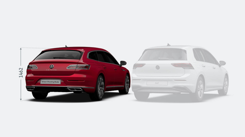 Arteon Shooting Brake and golf comparison rear