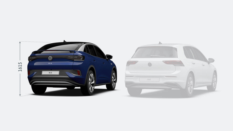 ID.5 rear comparison with golf