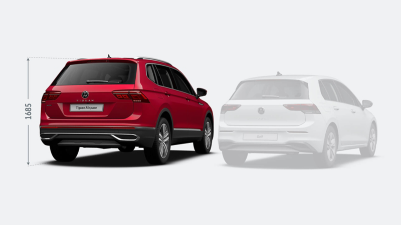 Tiguan Allspace Elegance and golf comparison rear
