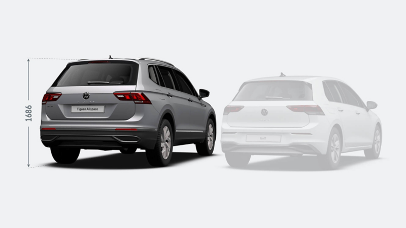 Tiguan Allspace and golf comparison rear
