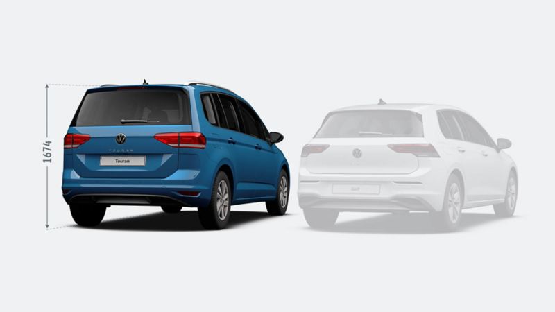 Touran and golf comparison rear