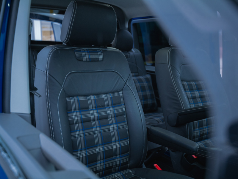 Specialsydda säten i en VW Transporter transportbil