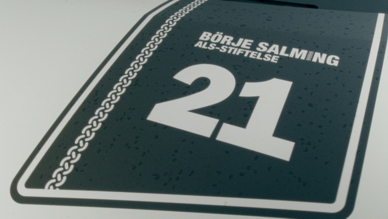 Emblem med siffran 21 samt texten Börje Salming ALS-stiftelse