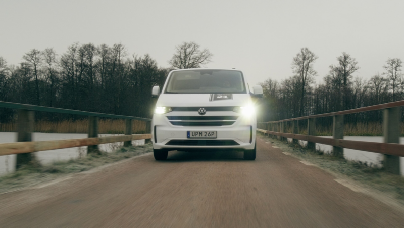 Framsidan på VW Transporter Twin Cabin Salming Edition