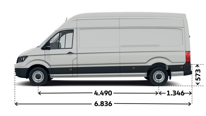 VW Crafter Skåp med extrahögt tak och långt axelavstånd L4H4