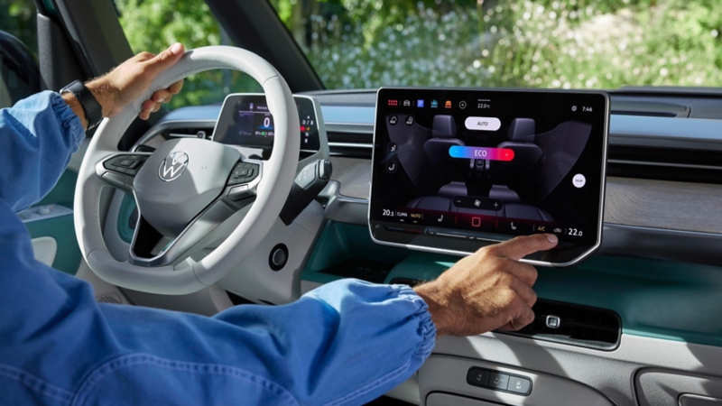 Infotainmentsystemet en VW ID. Buzz.