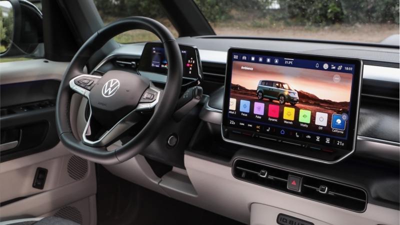 Infotainmentsystemet med California-appen i VW ID. California Cruise