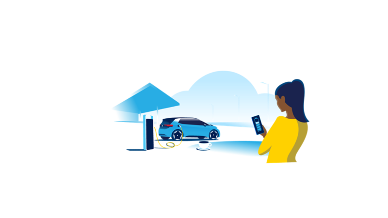 Charging an electric vehicle during a break on the motorway