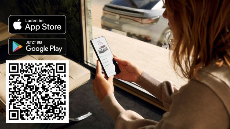 Ladda ner We Charge-appen nu från App Store eller Google Play med en QR-kod