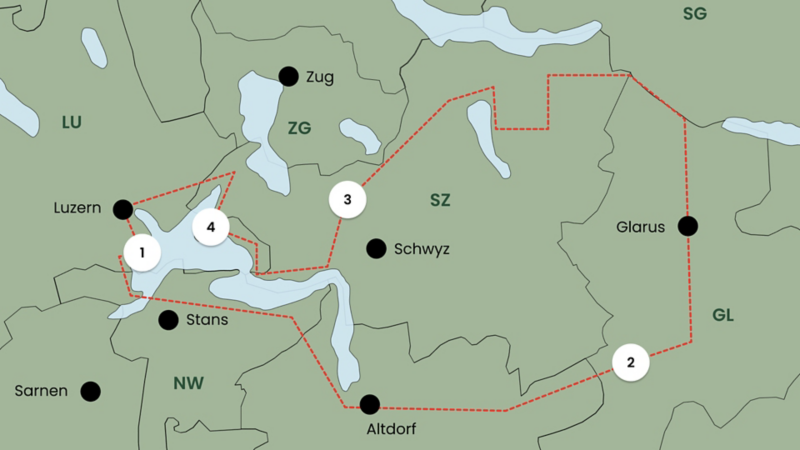 DIe ganze Route auf einer Karte