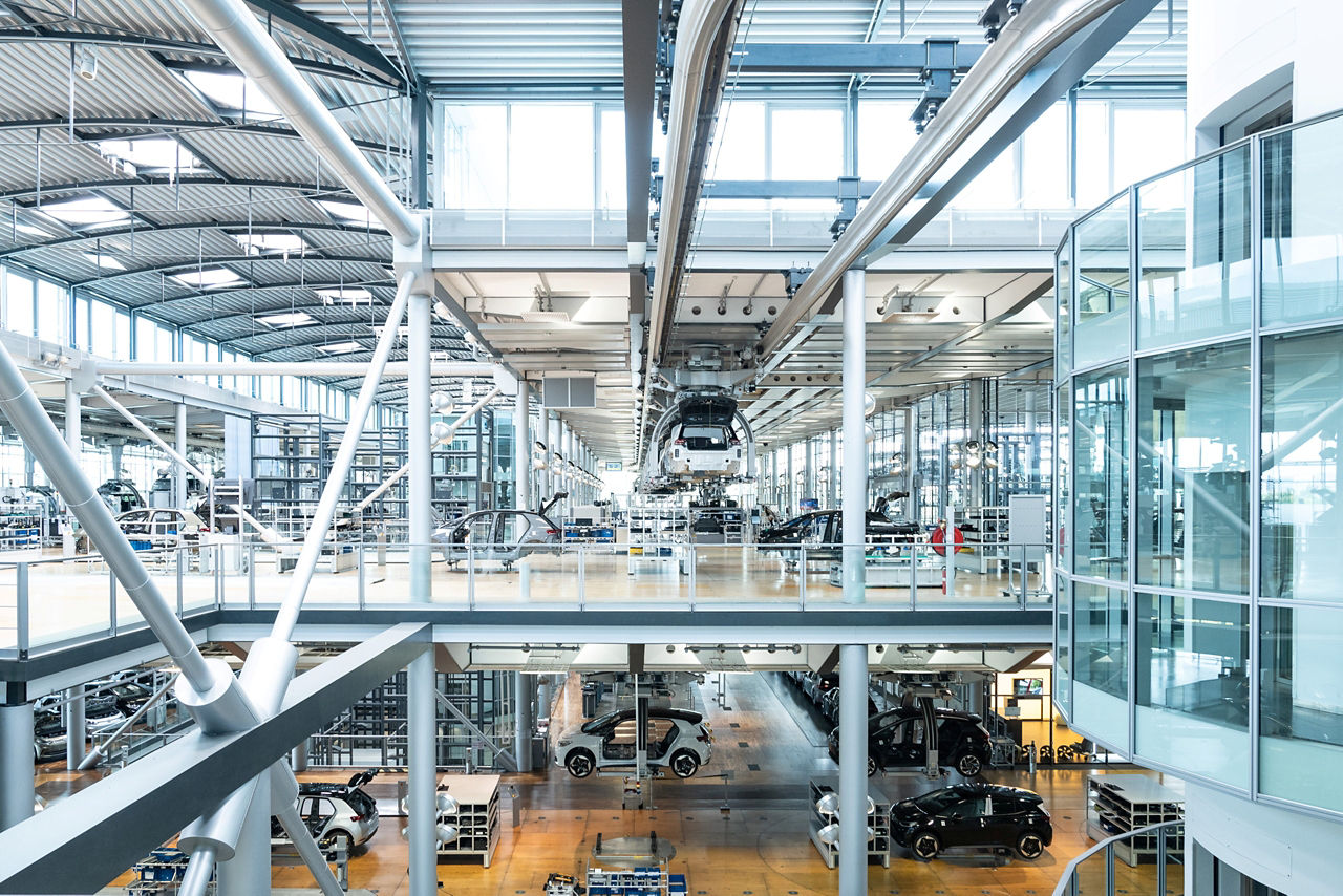 Die Fertigungsebenen der Manufaktur mit Schuppe 1 Schuppe 2 und Gehänge